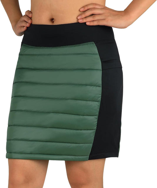 ANIVIVO Women Puffer Insulated Skirts,Down Quilted Skorts Winter Outdoor Skirt with Zipper Pockets